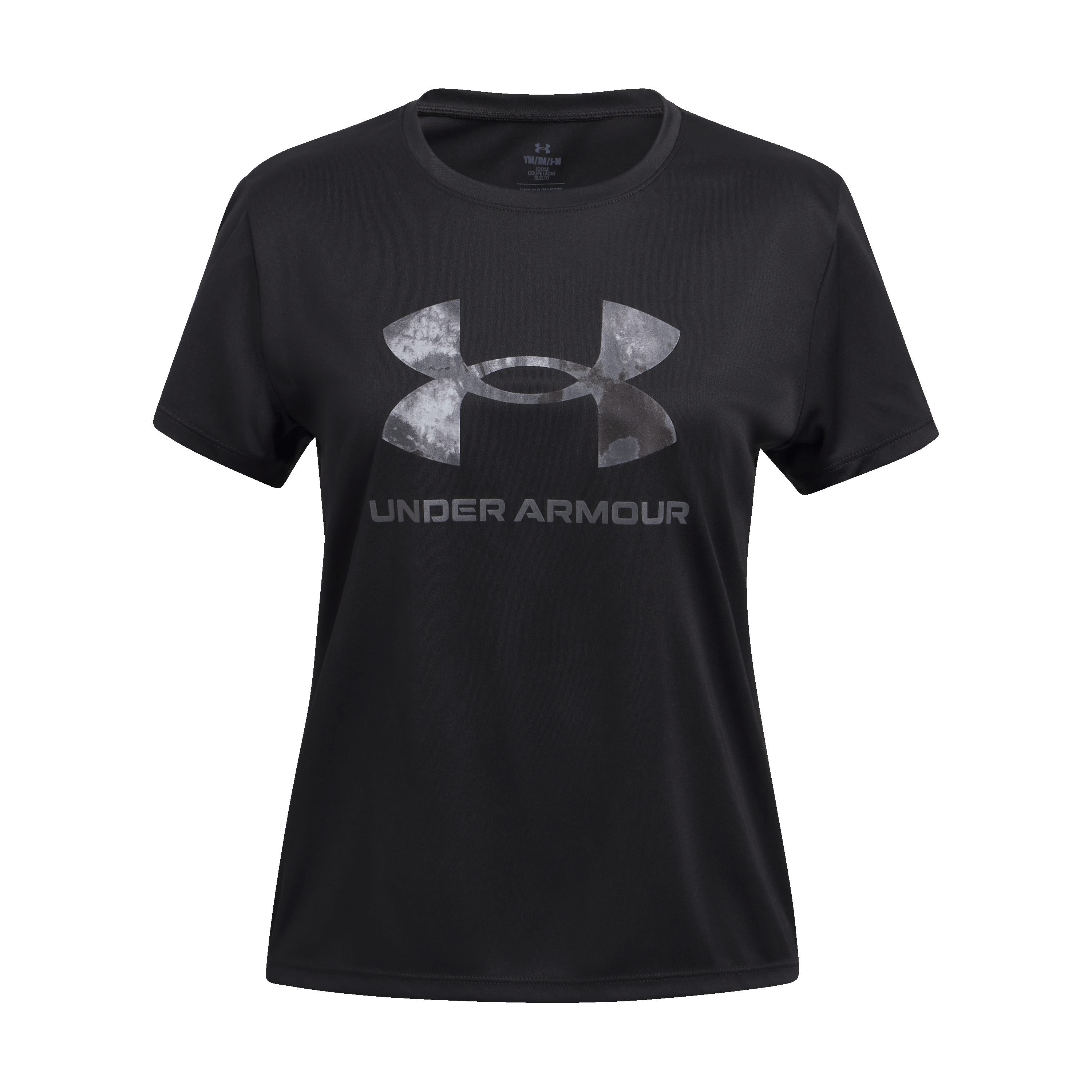 Under Armour UA Tech Big Logo Print Short Sleeve Tee - Girls' Black/Castlerock