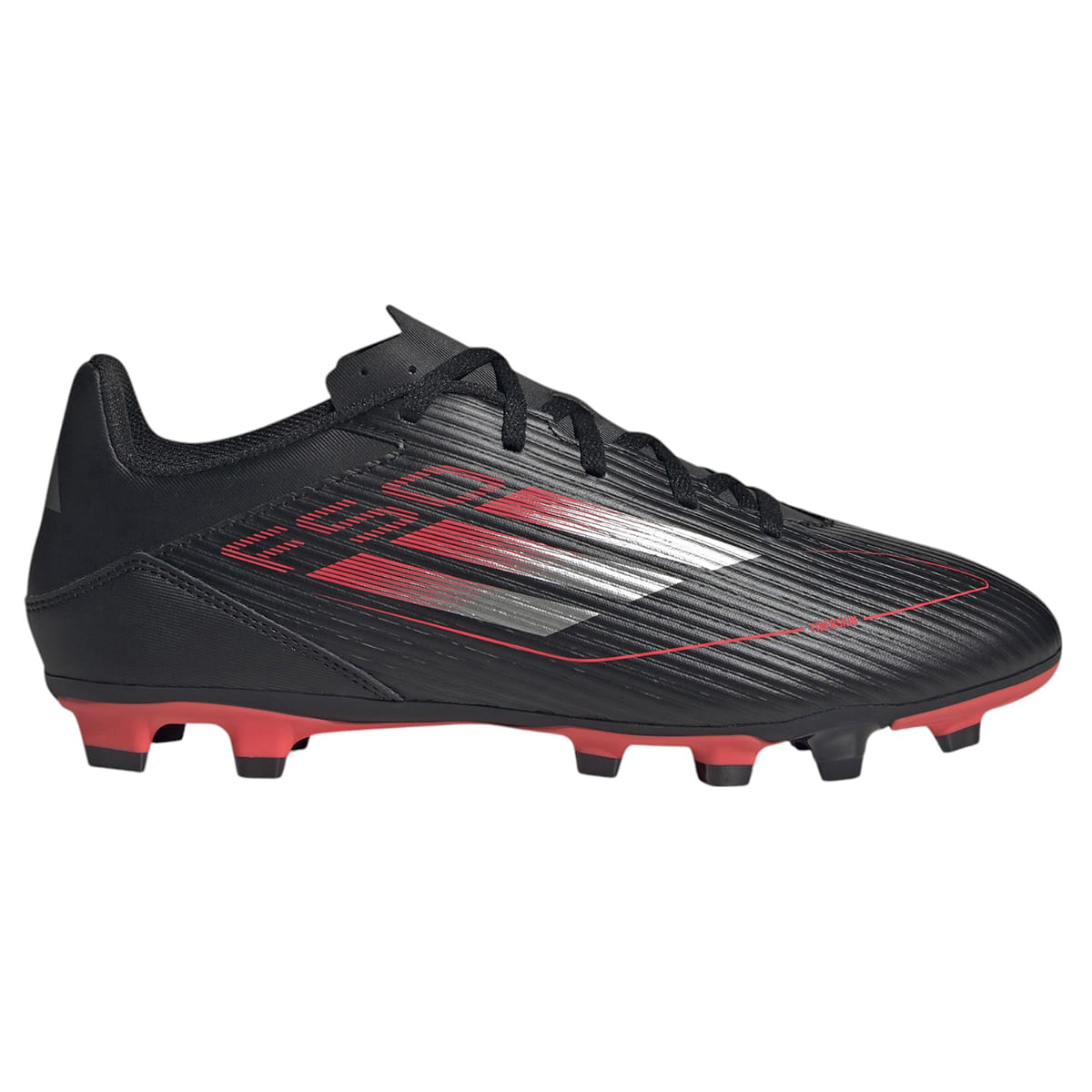 adidas F50 Club FG/MG Soccer Cleat - Men's BLACK/IRONMT/LUCRED