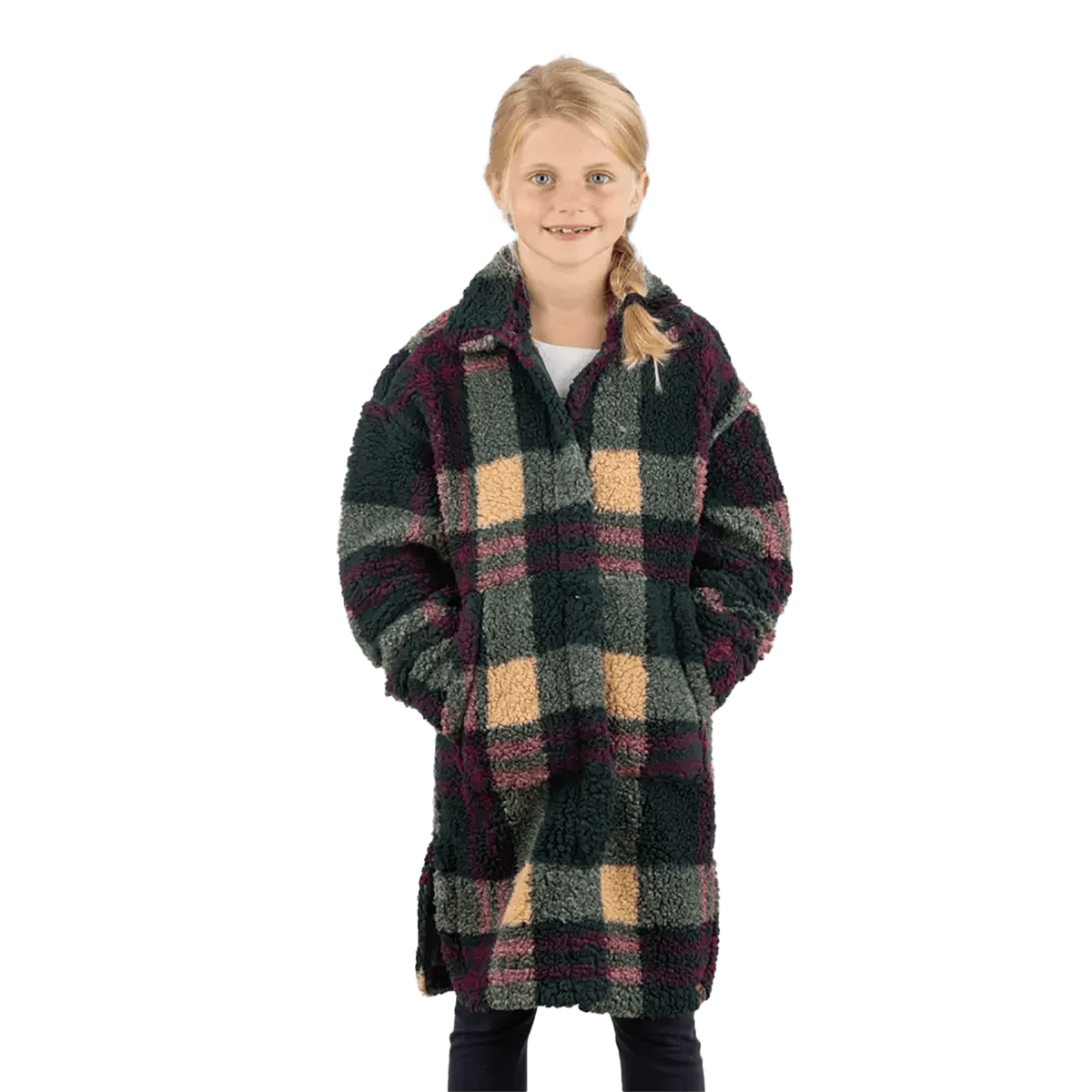 LIV Outdoor Kinsley Sherpa Long Coat - Girls' Holiday Plaid