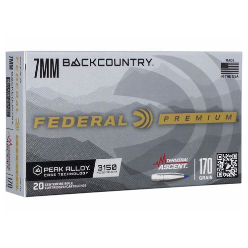 Federal Terminal Ascent Backcountry 7mm 170 Grain Ammunition 20 Rounds