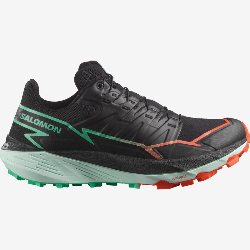 Salomon-Thundercross-Trail-Running-Shoe---Women-s-Black---Cherry-Tomato---Electric-Green