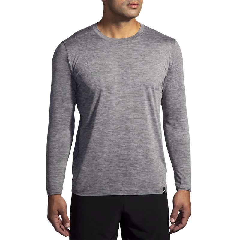 Brooks-Luxe-Long-Sleeve---Men-s-Heather-Charcoal