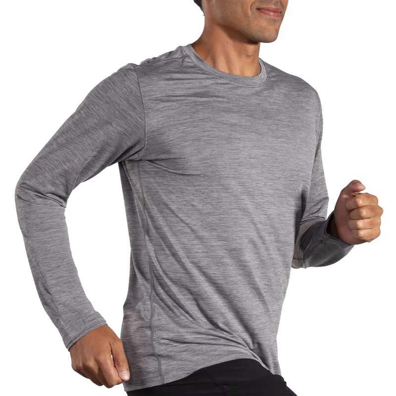 Brooks-Luxe-Long-Sleeve---Men-s-Heather-Charcoal