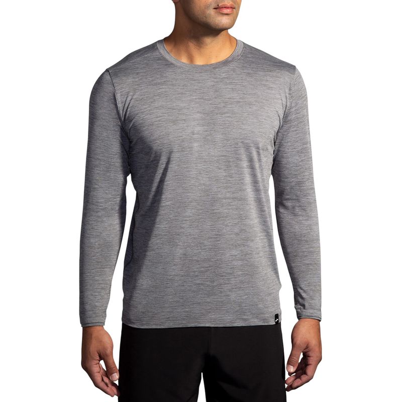 Brooks-Luxe-Long-Sleeve---Men-s-Heather-Charcoal