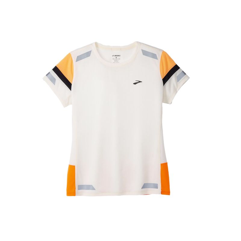Brooks-Run-Visible-Short-Sleeve-2.0-Shirt---Women-s-Ecru---Fluoro-Flash---Black