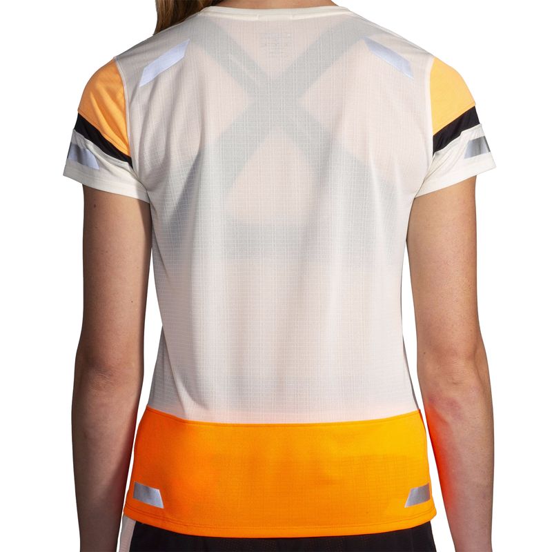Brooks-Run-Visible-Short-Sleeve-2.0-Shirt---Women-s-Ecru---Fluoro-Flash---Black
