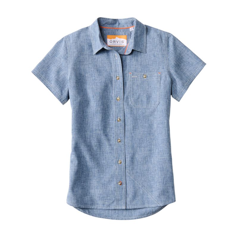 Orvis-Short-Sleeved-Tech-Chambray-Workshirt---Women-s-Blue-Chambrey