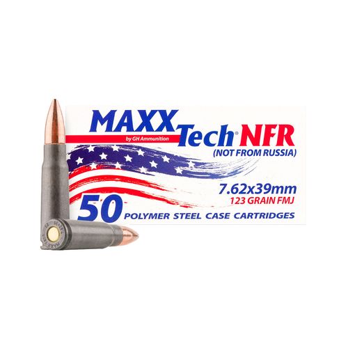 MaxxTech 7.62x39mm 123 Grain FMJ Ammunition 50 Rounds