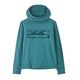 Patagonia Capilene Silkweight Hoody - Kids' Boardshort Logo Tones / Wetland Blue