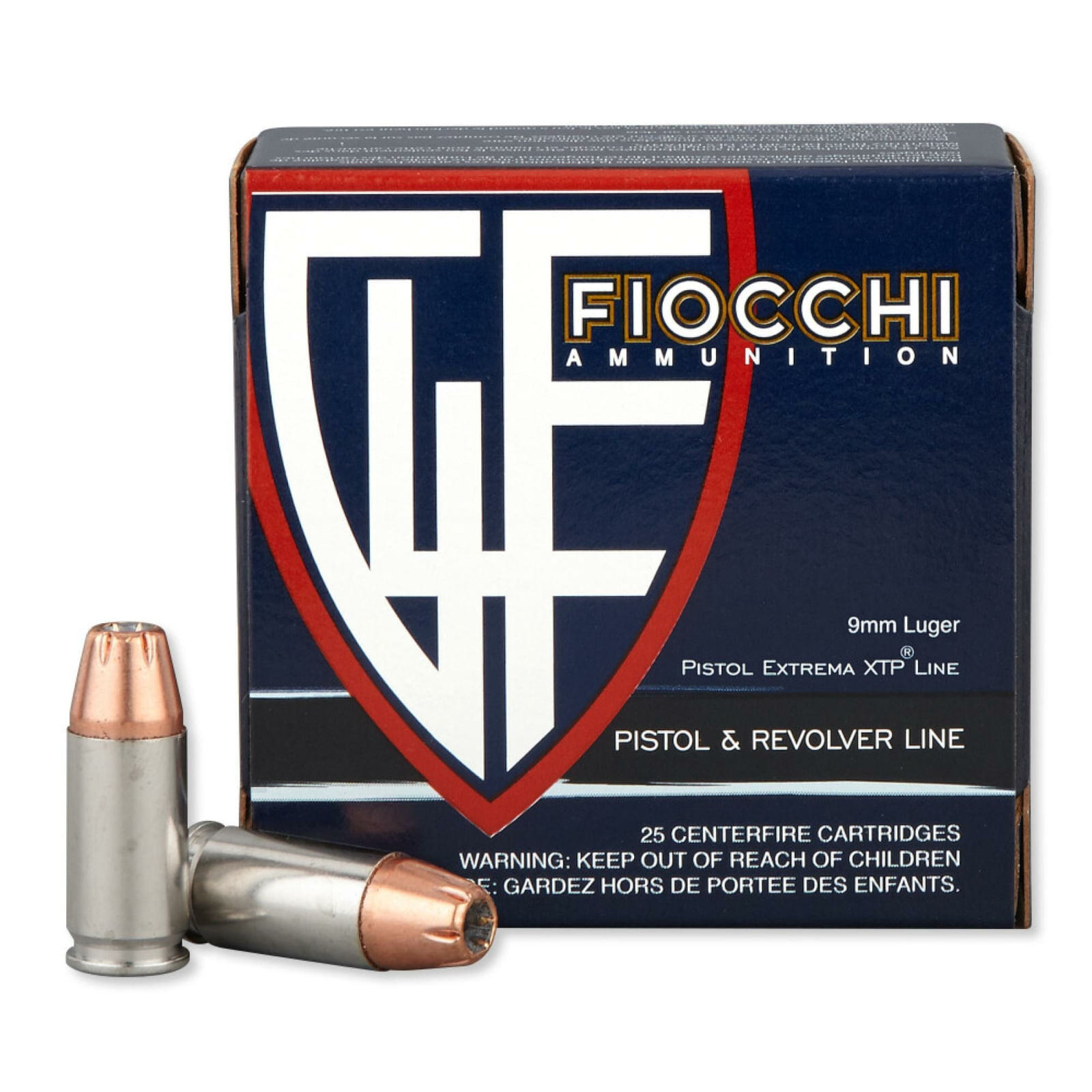 Fiocchi Extrema 9mm 124 Grain XTPHP Ammunition 25 Rounds 124GR XTPHP