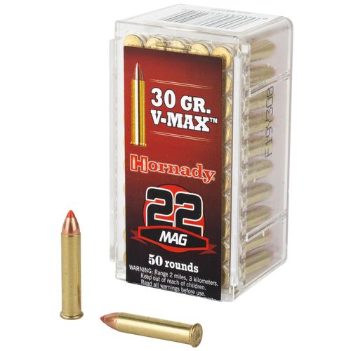 Hornady Rimfire Varmint Express 22 WMR 30 Grain V-MAX Ammunition 50 Rounds