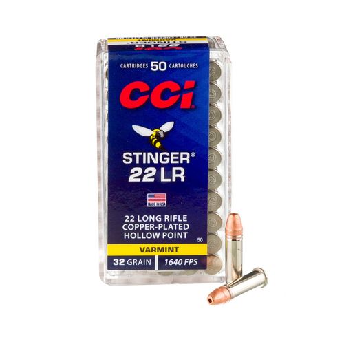 CCI Stinger 22 Long Rifle 32 Grain CPHP Ammunition 50 Rounds