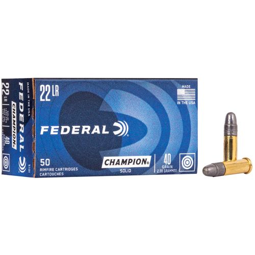 Federal Champion Training 22 Long Rifle 40 Grain LRN Ammunition