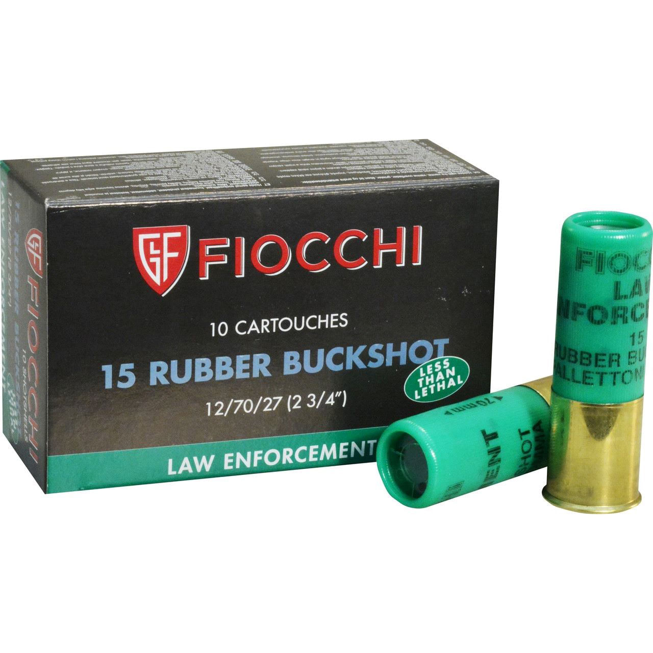 Fiocchi Rubber Buckshot 12 Gauge Slug 2.75 Inch Ammunition 10 Rounds SLUG