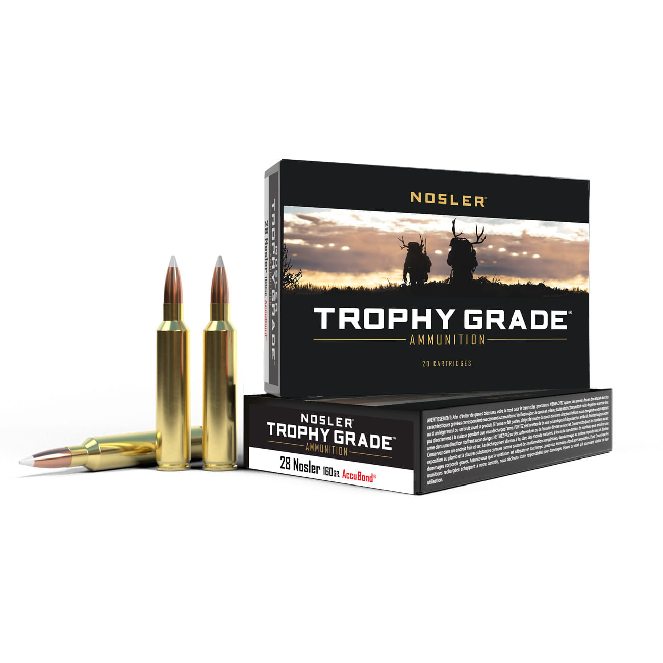 Nosler Trophy Grade 28 Nosler 160 Grain Accubond SP Ammunition 20 Rounds 160GR AB SP