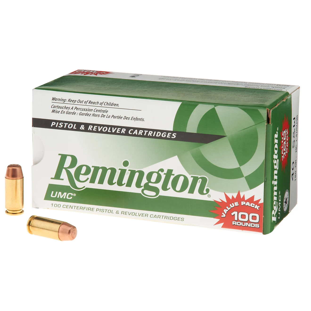 Remington UMC 40 S&W 180 Grain FMJ Ammunition 100 Rounds 180GR FMJ