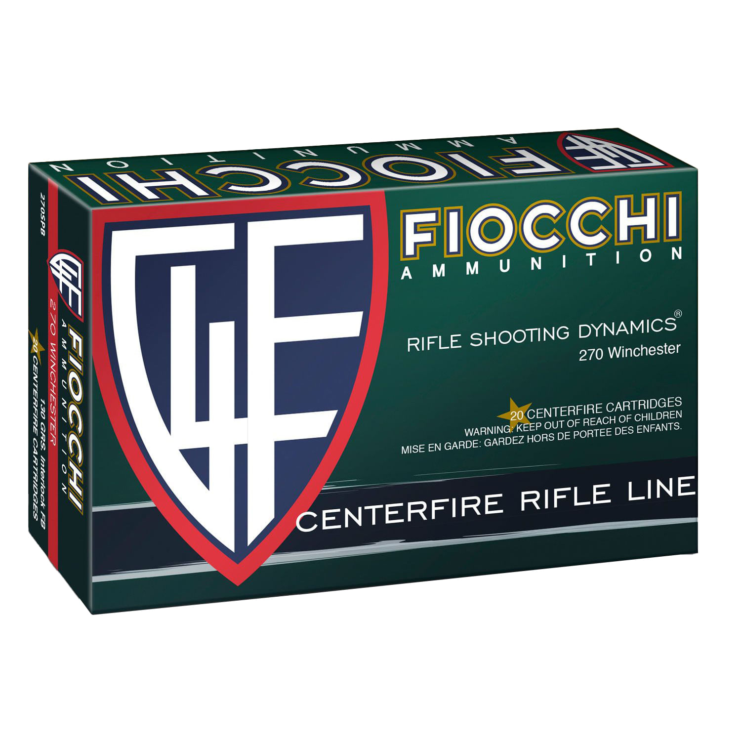 Fiocchi Shooting Dynamics 270 Winchester 130 Grain PSP Ammunition 20 Rounds 130GR PSP