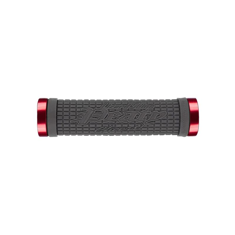 Lizard-Skins-Lock-On-Peaty-Grip-Graphite---Red