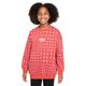 Nike Sportswear Club Fleece Oversized Crew-Neck Sweatshirt - Girls' Picante Red / White