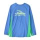 Patagonia Long-Sleeved Capilene Silkweight Rashguard - Kids' Flying Fish / Abundant Blue