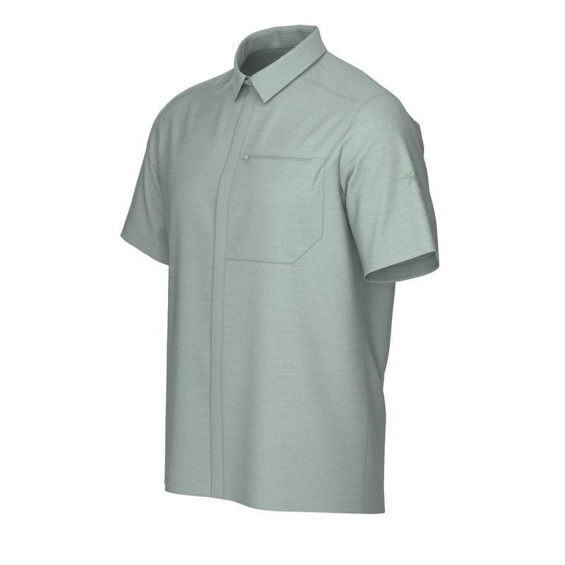 Arc-teryx-Skyline-Melange-Short-Sleeve-Shirt---Men-s-Stone-Green