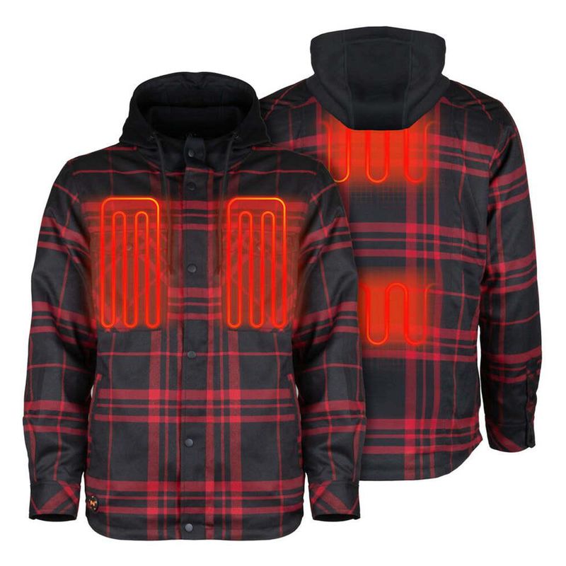 Mobile-Warming-Flannel-Heated-Hoodie-Jacket---Men-s-Black---Red