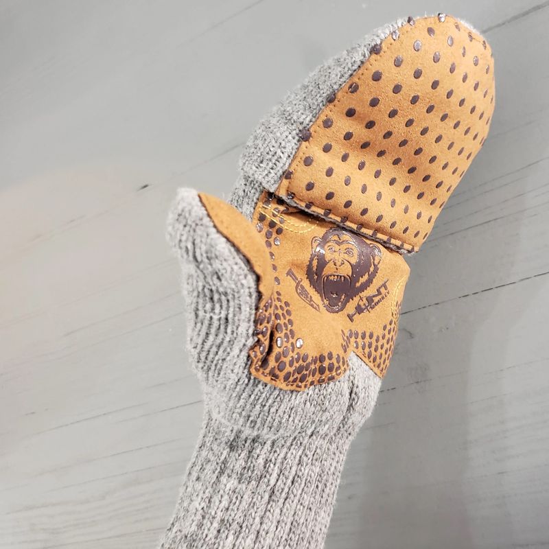 Fish Monkey Wooly Mitten - Men's Grey