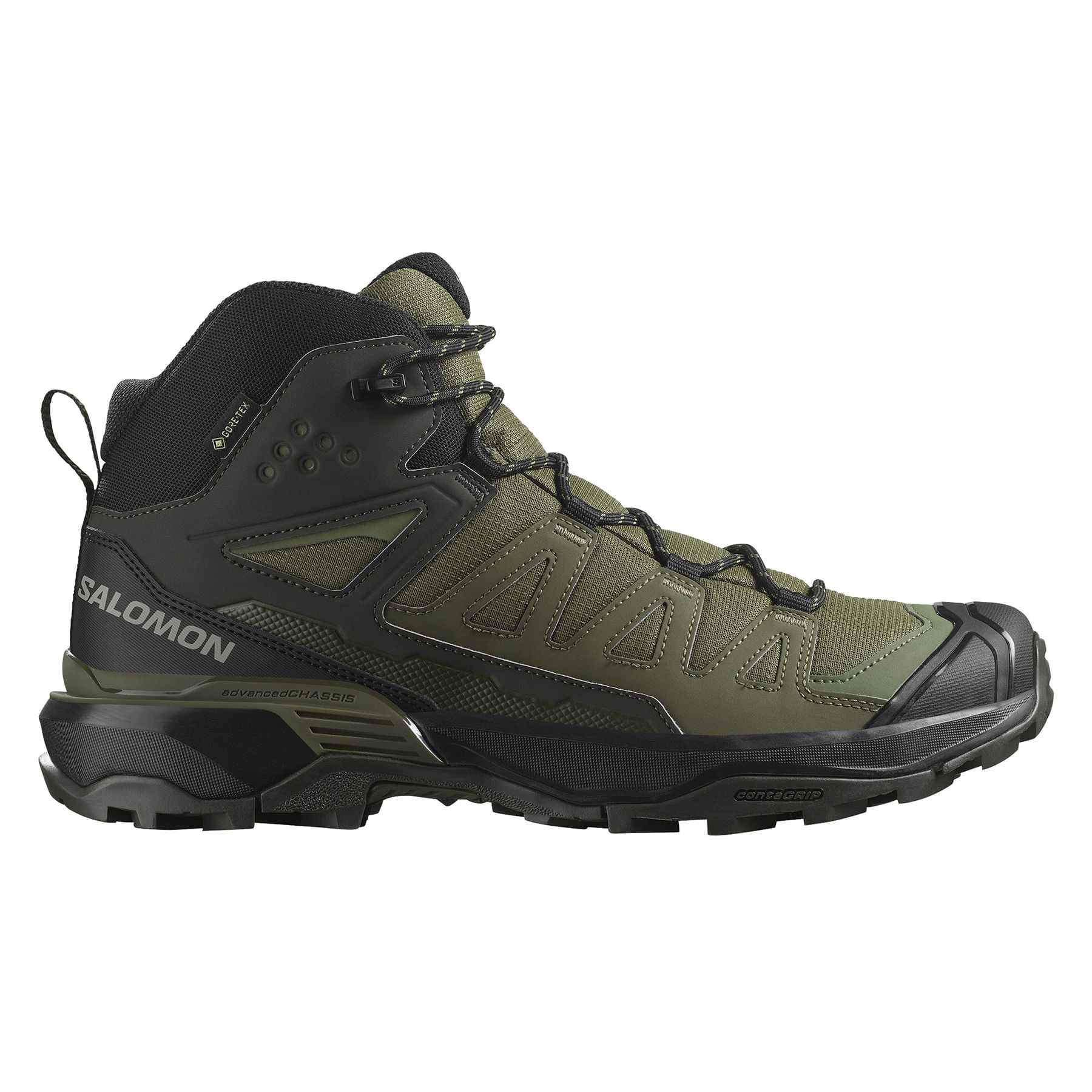 Salomon X Ultra 360 Mid Gtx Boot - Men's Olive Night  /  Black  /  Peat