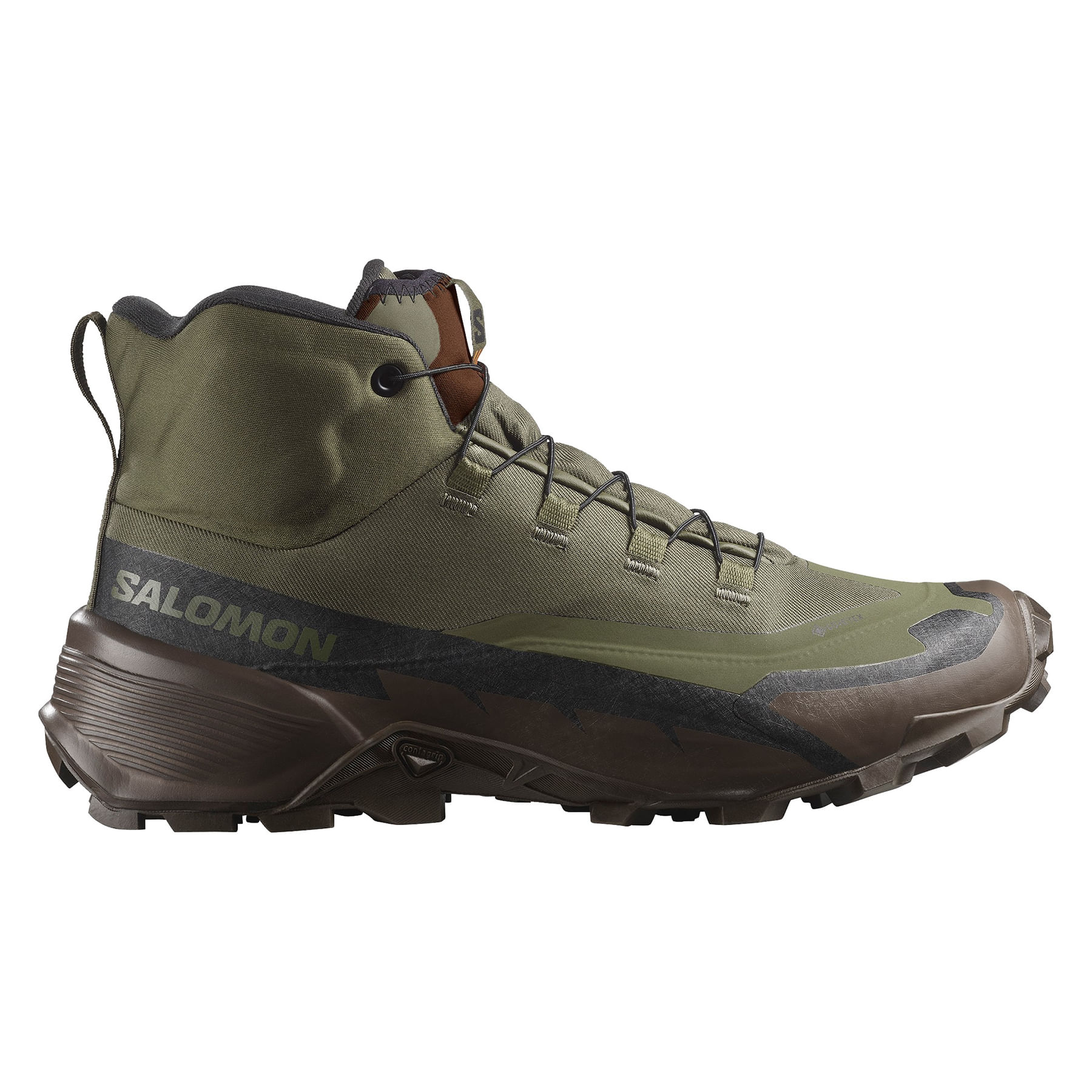 Salomon Cross Hike Tracker Gtx Shoe - Men's Ranger Green  /  Earth Brown  /  Black