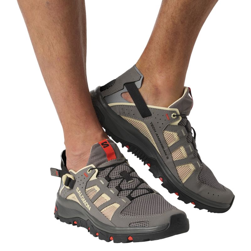 Salomon-Techamphibian-5-Shoe---Men-s-Pewter---Moth---Fiery-Red