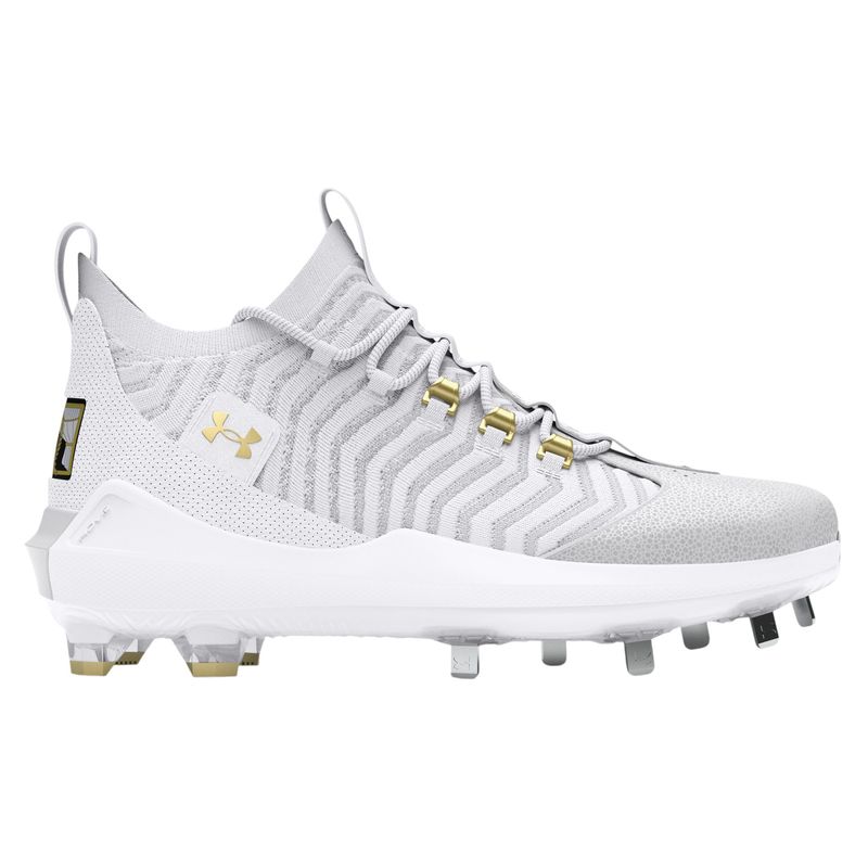 Under Armour UA Harper 9 Pro ST Baseball Cleats - Men's White / White / Metallic Gold