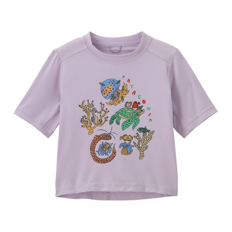 Patagonia-Capilene-Silkweight-T-Shirt---Infant-Coral-Community---Foxglove-Purple