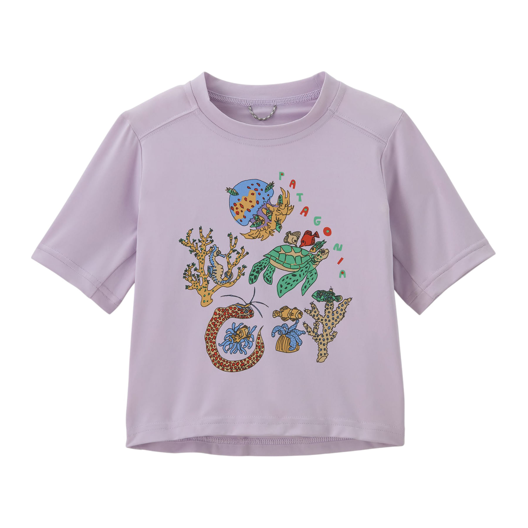 Patagonia Capilene Silkweight T-Shirt - Infant Coral Community / Foxglove Purple