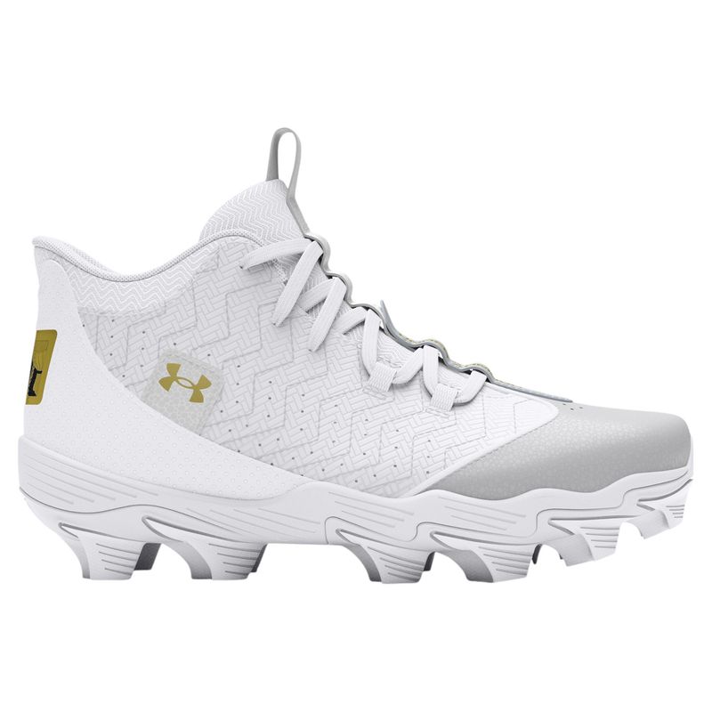 Under Armour Harper 9 RM Jr Baseball Cleat - Boys' White / White / Metallic Gold