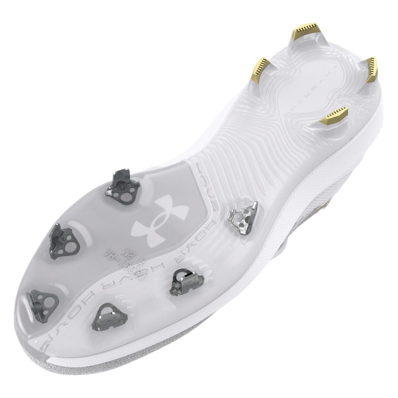 Under Armour UA Harper 9 Pro ST Baseball Cleats - Men's White / White / Metallic Gold