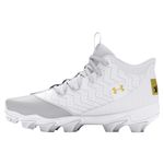 Under Armour UA Harper 9 RM Baseball Cleats - Men's White / White / Metallic Gold