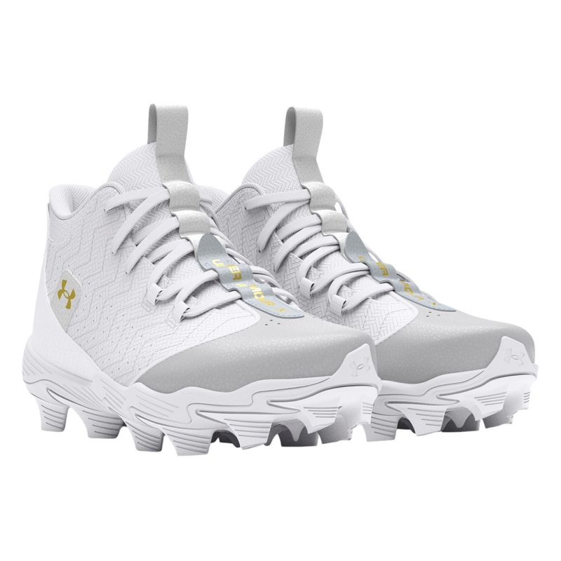 Under Armour Harper 9 RM Jr Baseball Cleat - Boys' White / White / Metallic Gold
