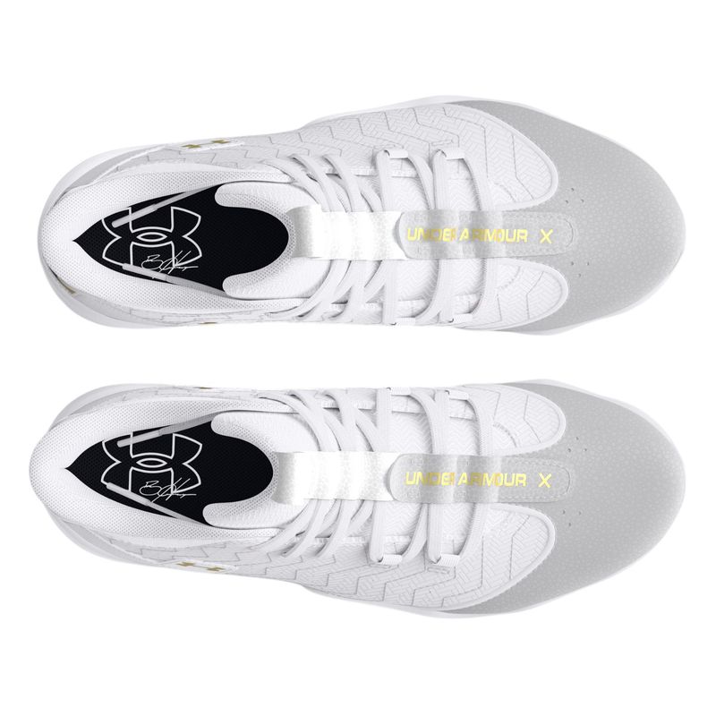 Under Armour Harper 9 RM Jr Baseball Cleat - Boys' White / White / Metallic Gold