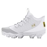 Under Armour Harper 9 RM Jr Baseball Cleat - Boys' White / White / Metallic Gold