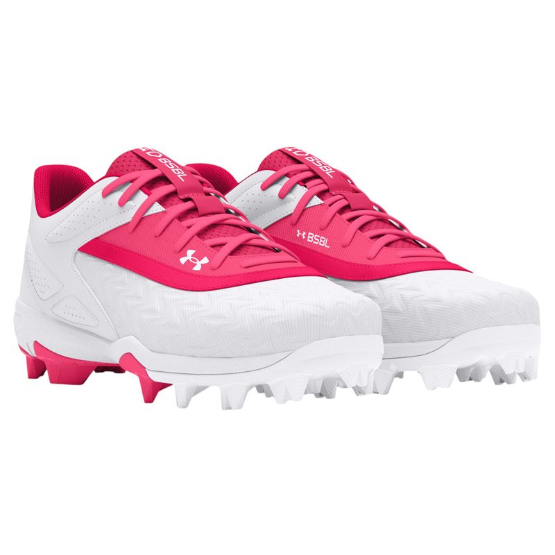 Under Armour Leadoff Low RM 3.0 Jr Baseball Cleat - Boys' Cerise / White / Cerise