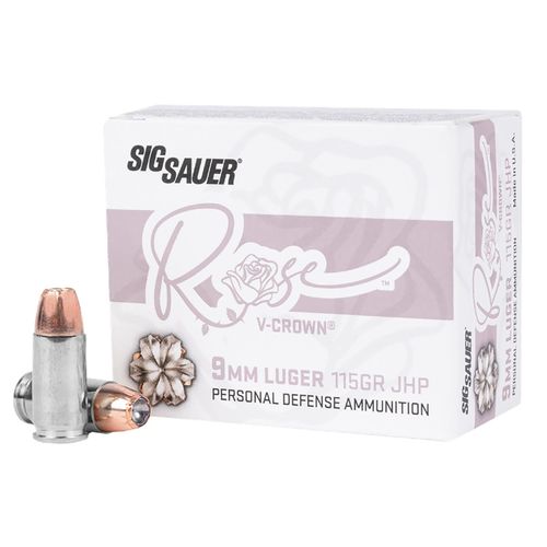 Sig Sauer Rose 9mm 115 Grain JHP V-Crown Ammunition 20 Rounds