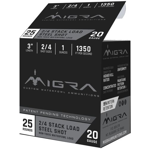 Migra Ammunition Stack Load 20 Gauge Steel Shot Ammunition 25 Rounds