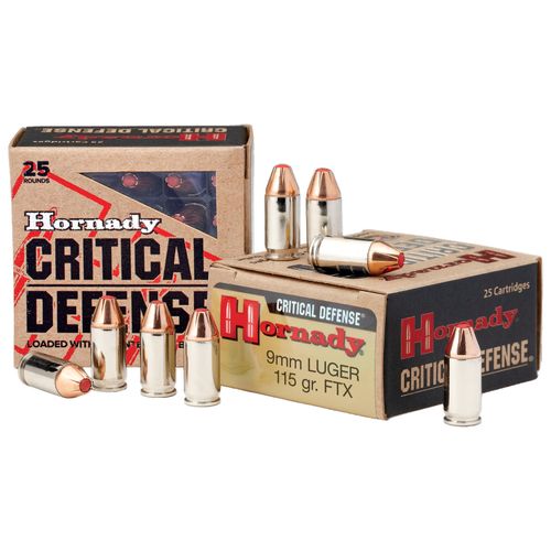 Hornady Critical Defense 9mm 115 Grain FTX Ammunition 100 Rounds