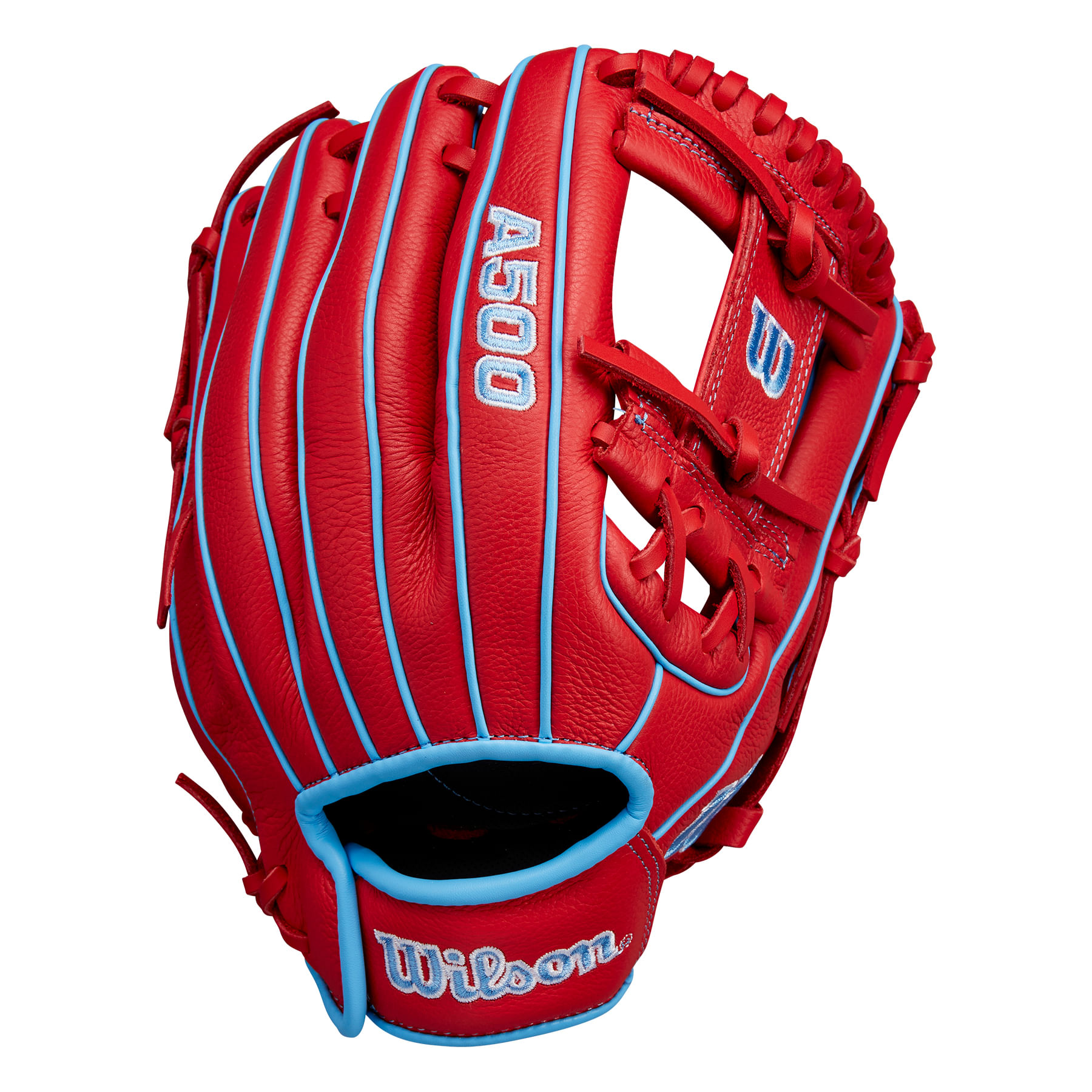 Wilson A500 11" Utility Baseball Glove - Youth Red / Cool Blue / White
