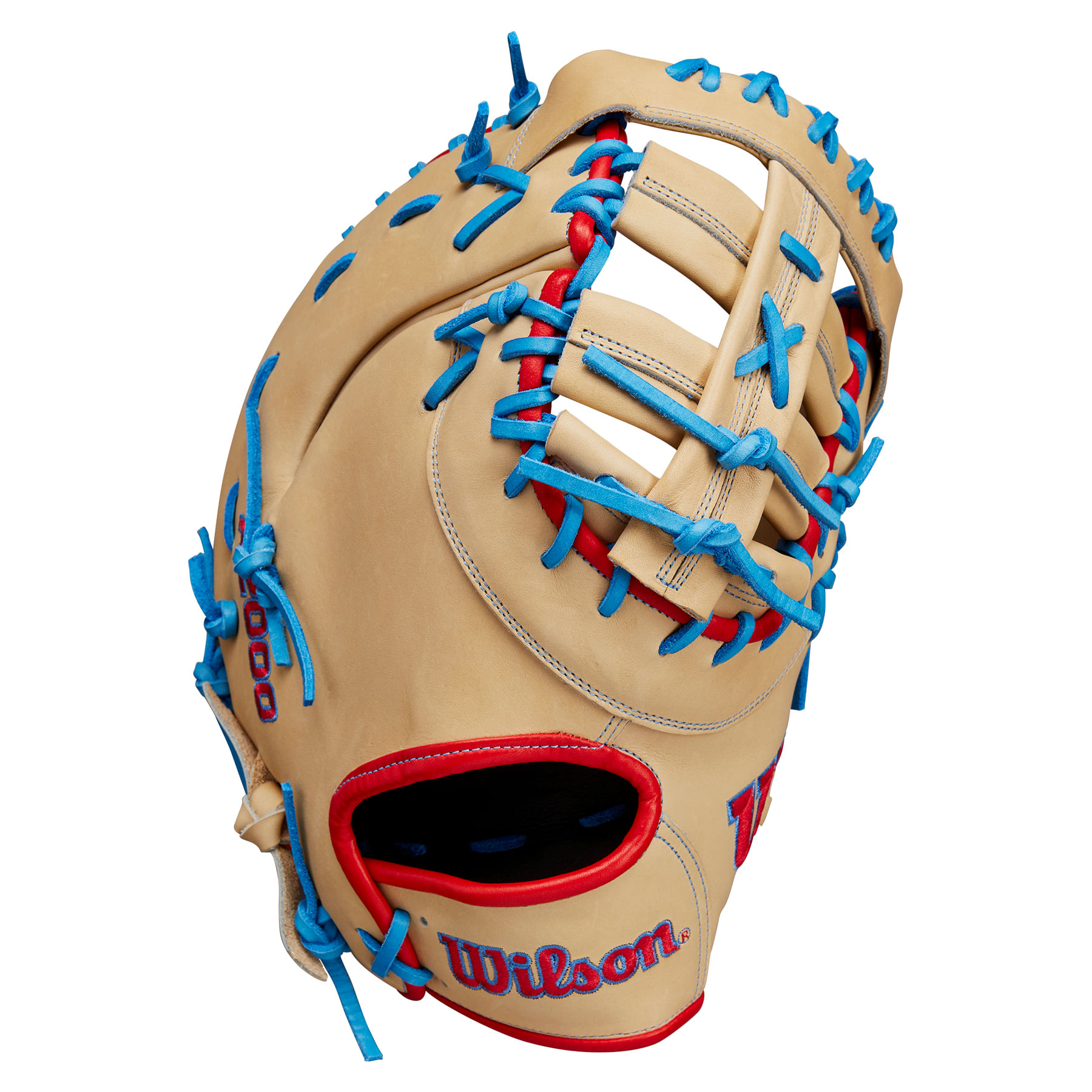 Wilson A2000 1677 12.5" First Base Mitt - 2025 Blonde / Pink / Sky Blue