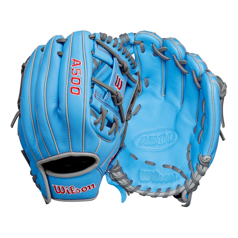 Wilson A500 11" Utility Baseball Glove - Youth Cool Blue / Grey / Red