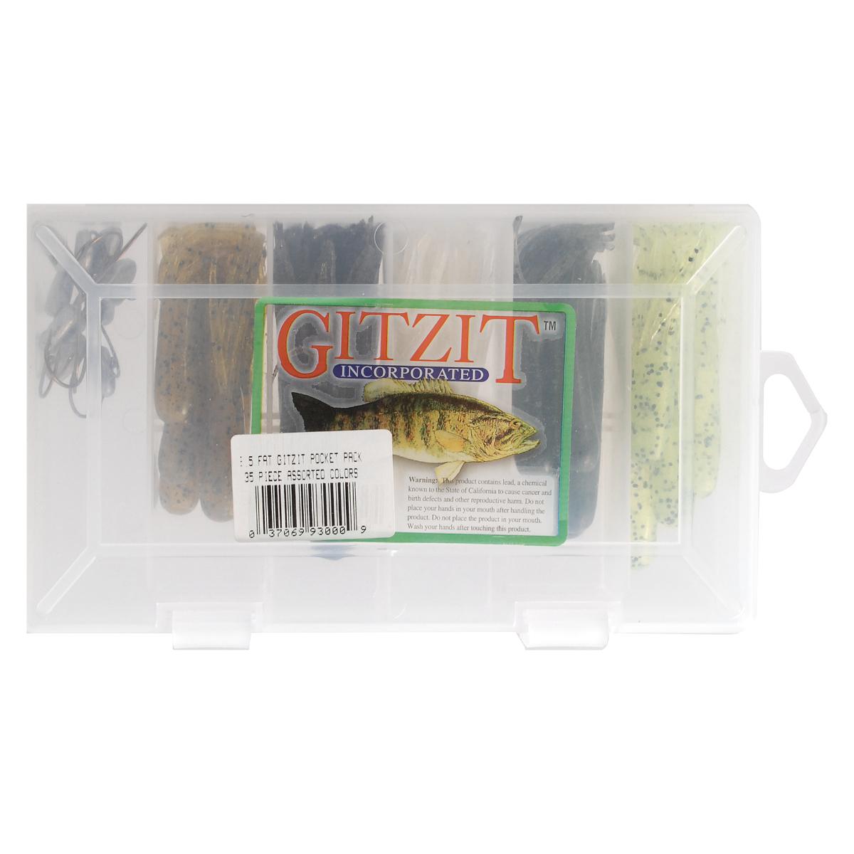 Gitzit Fat Pocket Fishing Lure Variety Pack - 35 Pack 