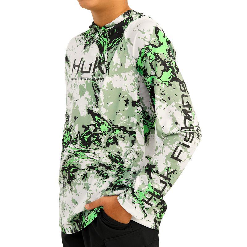 Huk Mossy Oak Printed Pursuit Hoodie - Youth Fog Green