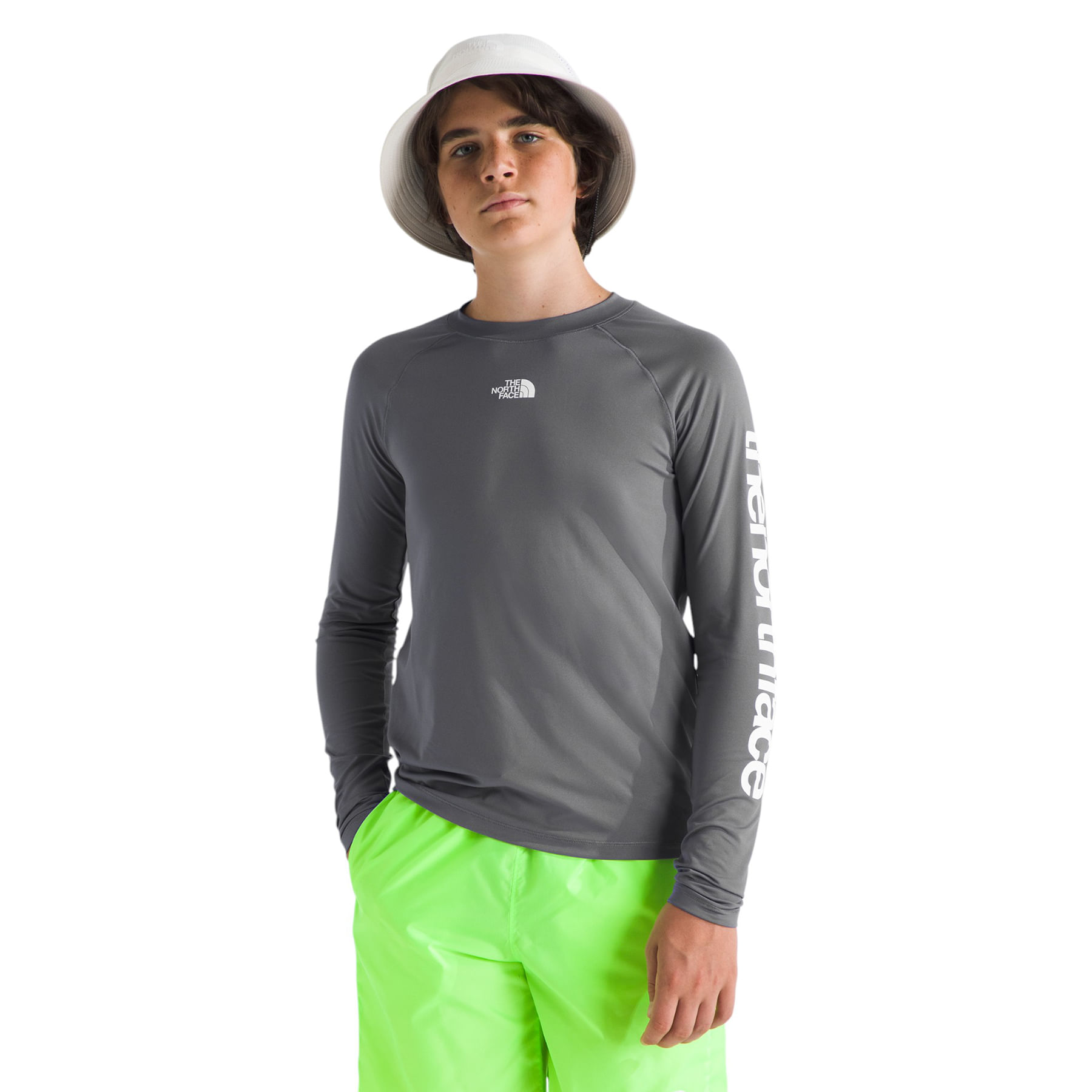 The North Face Amphibious Long Sleeve Tee - Youth Smoked Pearl
