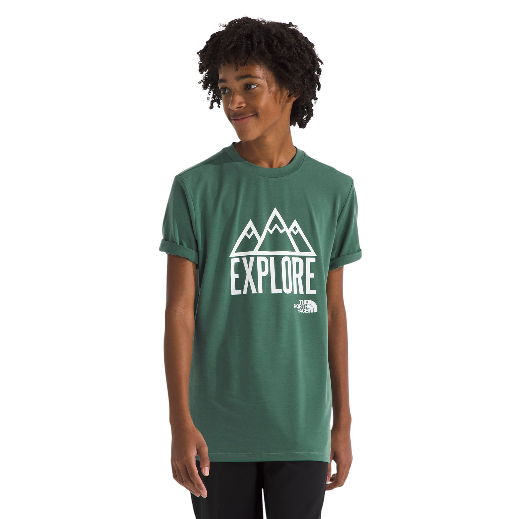 The North Face Adventure Short Sleeve Tee Graphic - Youth Duck Green